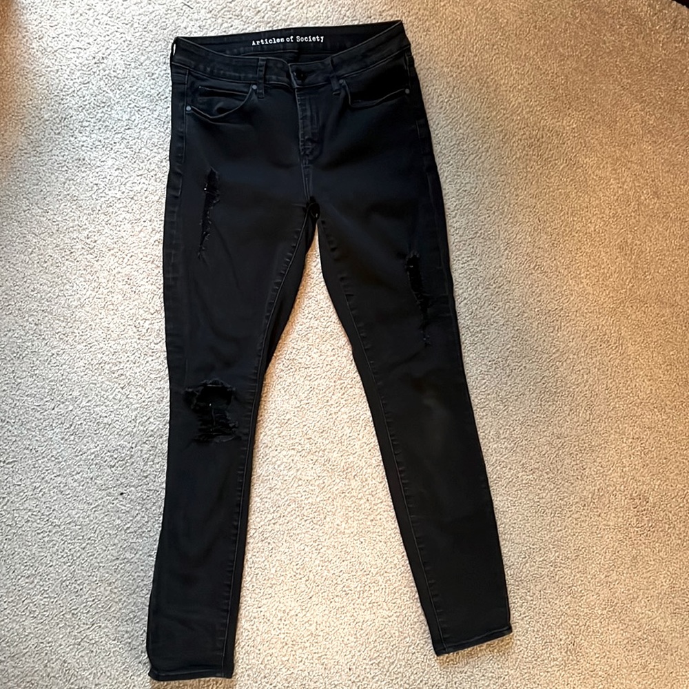 Black Distressed Skinny Jeans